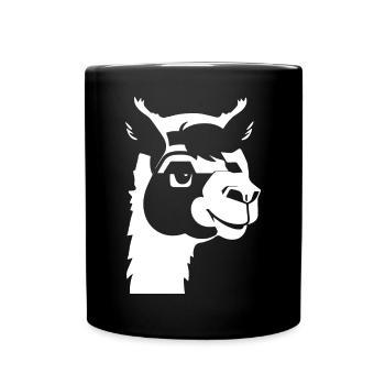 Lustige Lama-Silhouette Freche Spaß-Lamas - Tasse einfarbig - Schwarz - Vorne