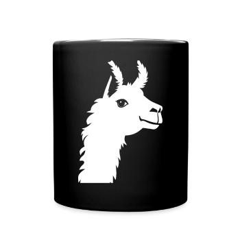Lustige Lama-Silhouette Freche Spaß-Lamas - Tasse einfarbig - Schwarz - Vorne