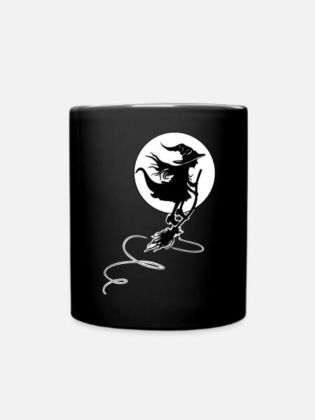 Sorcière volant au clair de lune - Halloween Design - Mug uni - noir