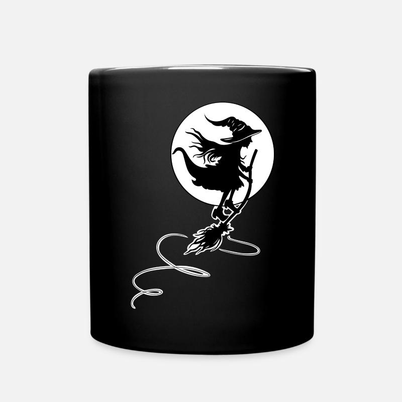 Sorcière volant au clair de lune - Halloween Design - Mug uni - noir