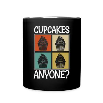 Retro Baking Pastry Chef Cool Cupcakes Anyone - Full Colour Mug - black - Front