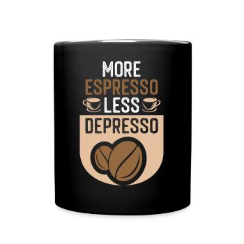 Espresso, Coffee, Kaffee, Latte, Weihnachten, Fun - Tasse einfarbig - Schwarz - Vorne