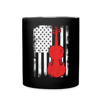 4. Juli USA Violine - Tasse einfarbig - Schwarz - Vorne