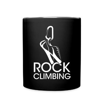 rock climbing klettern Kletterer Symbol Schuhe - Tasse einfarbig - Schwarz - Vorne