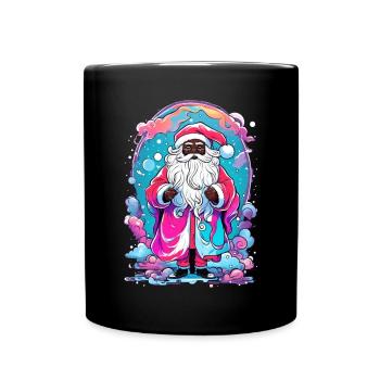 Colourful Christmas magic with snowman - Full Colour Mug - black - Front