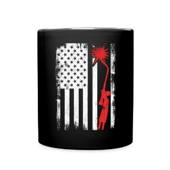 4. Juli USA Schweißen - Tasse einfarbig - Schwarz - Vorne