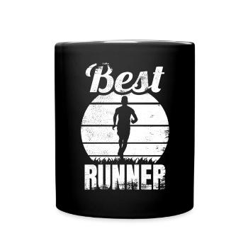 Bester Läufer - Tasse einfarbig - Schwarz - Vorne