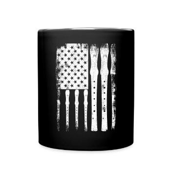Flute U.S. Flag - Full Colour Mug - black - Front