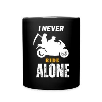 Je ne roule jamais seul - Mug uni - noir - Devant