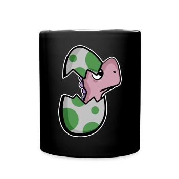 Dinosaure oeuf Dino bébé Motif - Mug uni - noir - Devant
