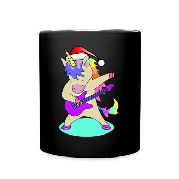 St. Nicholas Guitar Unicorn | Christmas, Gift - Full Colour Mug - black - Front