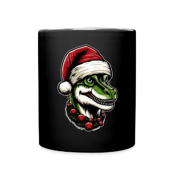 T-Rex de Noël : l’ des fêtes des dinosaures - Mug uni - noir - Devant