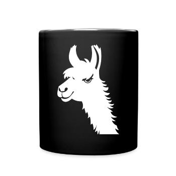 Lama Drôle Silhouette Effronté Amusant Lamas - Mug uni - noir - Devant