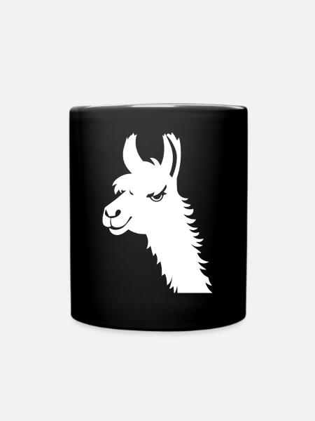 Lama Drôle Silhouette Effronté Amusant Lamas - Mug uni - noir
