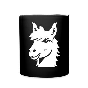 Funny Llama Silhouette Cheeky Fun Llamas - Full Colour Mug - black - Front