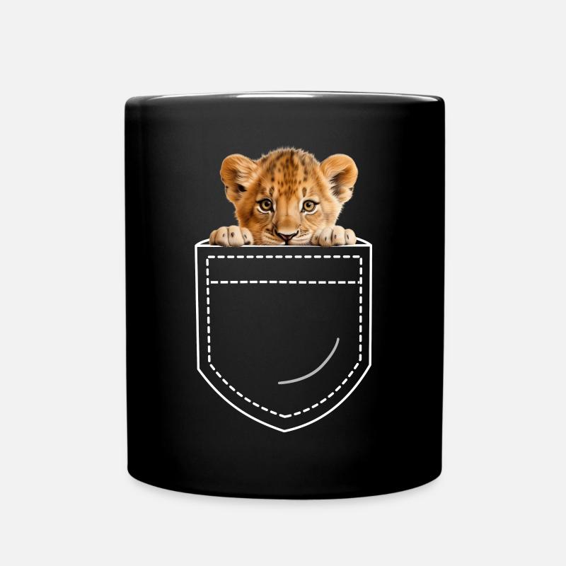 Löwe - Tasse einfarbig - Schwarz