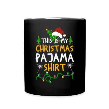 Weihnachtsmann Lebkuchen Rentier Winter - Tasse einfarbig - Schwarz - Vorne