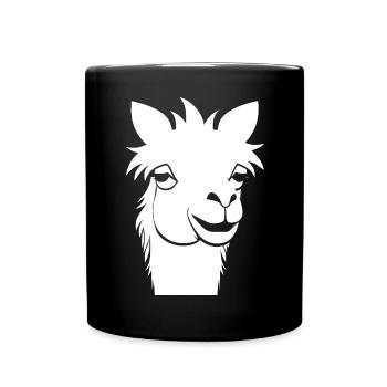 Lama Drôle Silhouette Effronté Amusant Lamas - Mug uni - noir - Devant