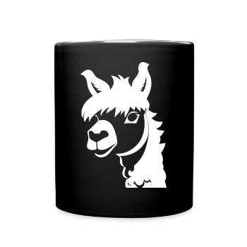 Funny Llama Silhouette Cheeky Fun Llamas - Full Colour Mug - black - Front