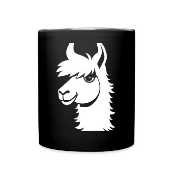 Funny Llama Silhouette Cheeky Fun Llamas - Full Colour Mug - black - Front