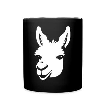 Funny Llama Silhouette Cheeky Fun Llamas - Full Colour Mug - black - Front