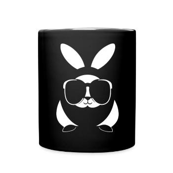 Funny Rabbit Sunglasses Cool Sunglas Rabbit - Full Colour Mug - black - Front