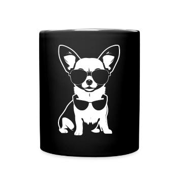 Funny Chihuahua wearing Sunglasses Chihuahuas - Full Colour Mug - black - Front