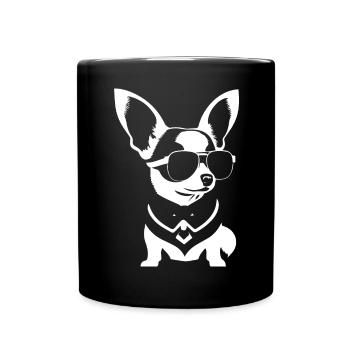 Funny Chihuahua wearing Sunglasses Chihuahuas - Full Colour Mug - black - Front