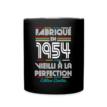 Anniversaire 70 ans - Fabriqué en 1954 - Mug uni - noir - Devant