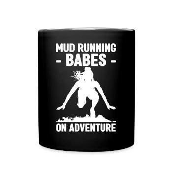 Mud Run Geschenke | Schlammlauf Team Läufer Sport - Tasse einfarbig - Schwarz - Vorne