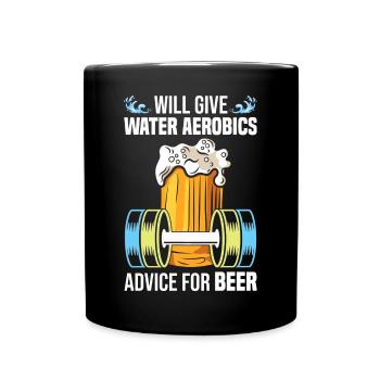 Water Aerobics - Tasse einfarbig - Schwarz - Vorne