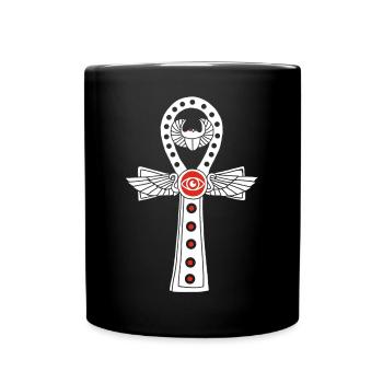 Egyptian Cross of Life (White) - Full Colour Mug - black - Front