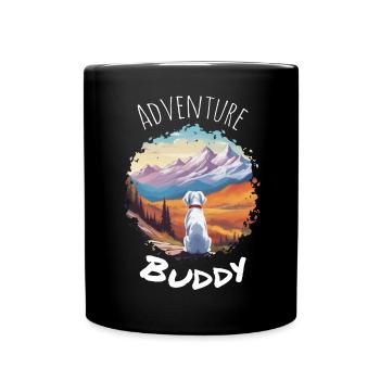 Adventure Buddy - Dein Hund auf Abenteuer - Tasse einfarbig - Schwarz - Vorne