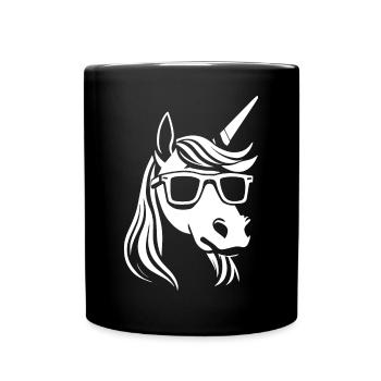 Lustige Katze mit Sonnenbrille Kätzchen Sonnenbrille Katzen - Tasse einfarbig - Schwarz - Vorne