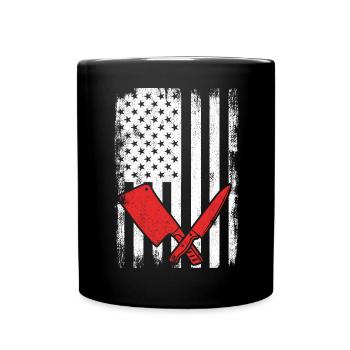 4th of July USA Butcher - Full Colour Mug - black - Front