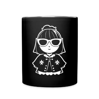 Mignon Anime Girl Gothique Manga Lunettes de soleil de conte de fées - Mug uni - noir - Devant