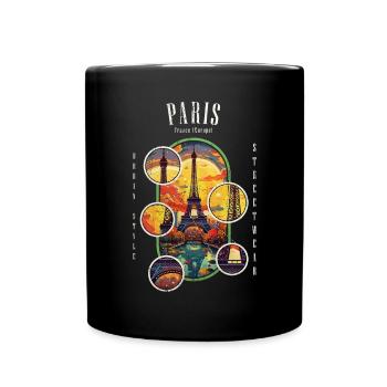 Paris, Tour Eiffel, France, Ville, Horizon, Art - Mug uni - noir - Devant