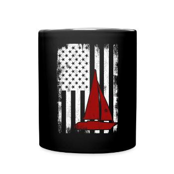 Patriotischer Seemann US - Tasse einfarbig - Schwarz - Vorne