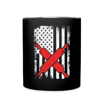 US Flagge Bäcker - Tasse einfarbig - Schwarz - Vorne