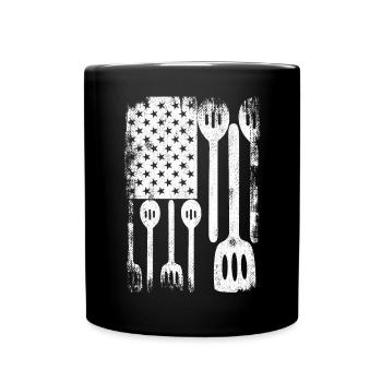 4. Juli USA Kochen - Tasse einfarbig - Schwarz - Vorne