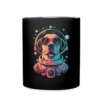Chemise Labrador de l’espace rétro oeuvre colorée - Mug uni - noir - Devant