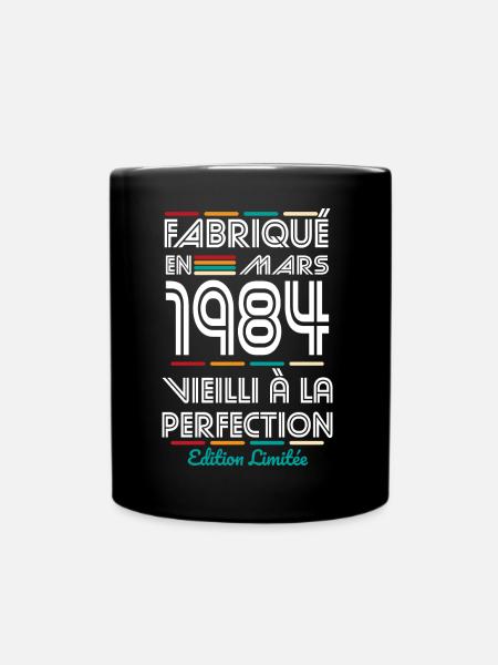 Anniversaire 40 ans - Fabriqué en Mars 1984 - Mug uni - noir