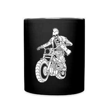 Le motard blanc de l'enfer - Mug uni - noir - Devant