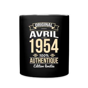 Anniversaire 70 ans - Original - Avril 1954 - Mug uni - noir - Devant