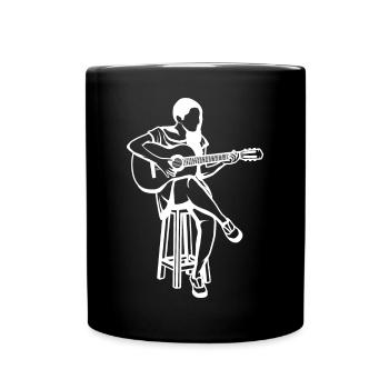 Guitar Girl Drawing - Full Colour Mug - black - Front