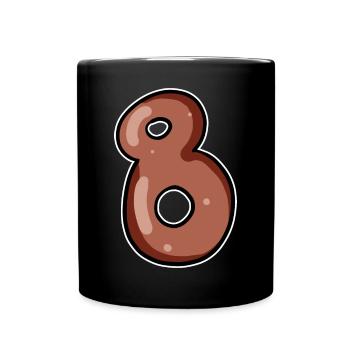 Number 8 Number Eight Motif Brown - Full Colour Mug - black - Front