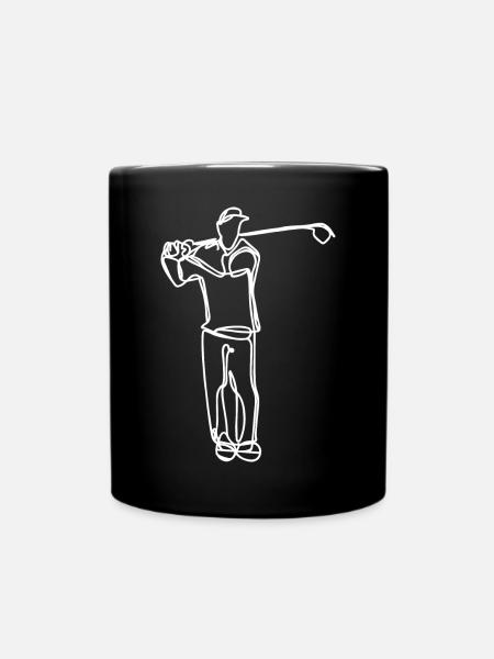 Golfer Skizze - Tasse einfarbig - Schwarz