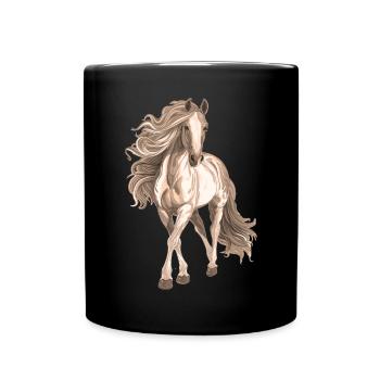 Motif cheval - Mug uni - noir - Devant