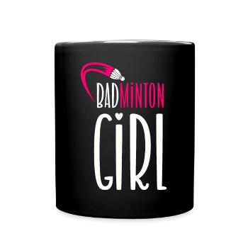 Badminton Girl - Full Colour Mug - black - Front
