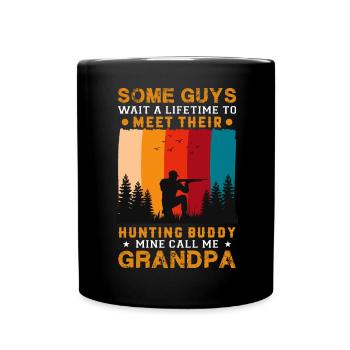 Certains gars chassé copain Grand-père Grand-père Drôle - Mug uni - noir - Devant